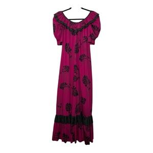Hilo Hattie Pink and Black Floral Dress